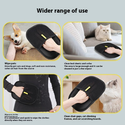 Silicone Pet Grooming Glove — Dual-Sided Hair Remover